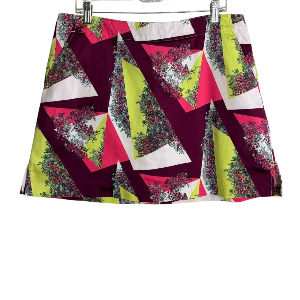 Lady Hagen Golf Skort Size 14 Multicolor Geometric Floral Print Built-In Shorts